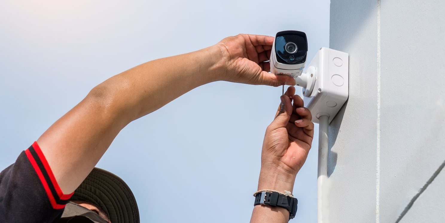 CCTV camera being set up for surveillance